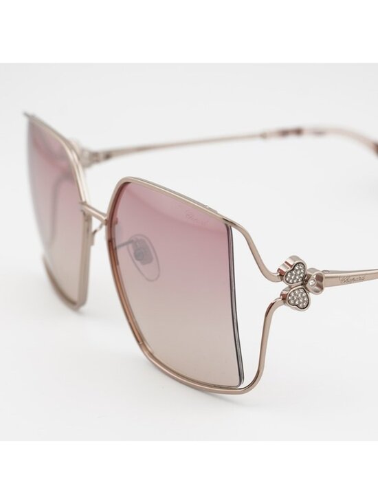 Chopard SCHG68S A32X Sunglasses Gold Butterfly Frame, Red Gradient Lenses main image 7